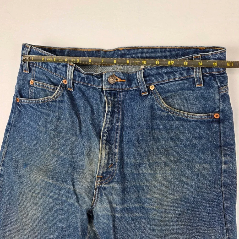 Vintage Levis 505 Orange Tab Jeans Mens 36x34 Blue Straight Leg Denim - Picture 4 of 10